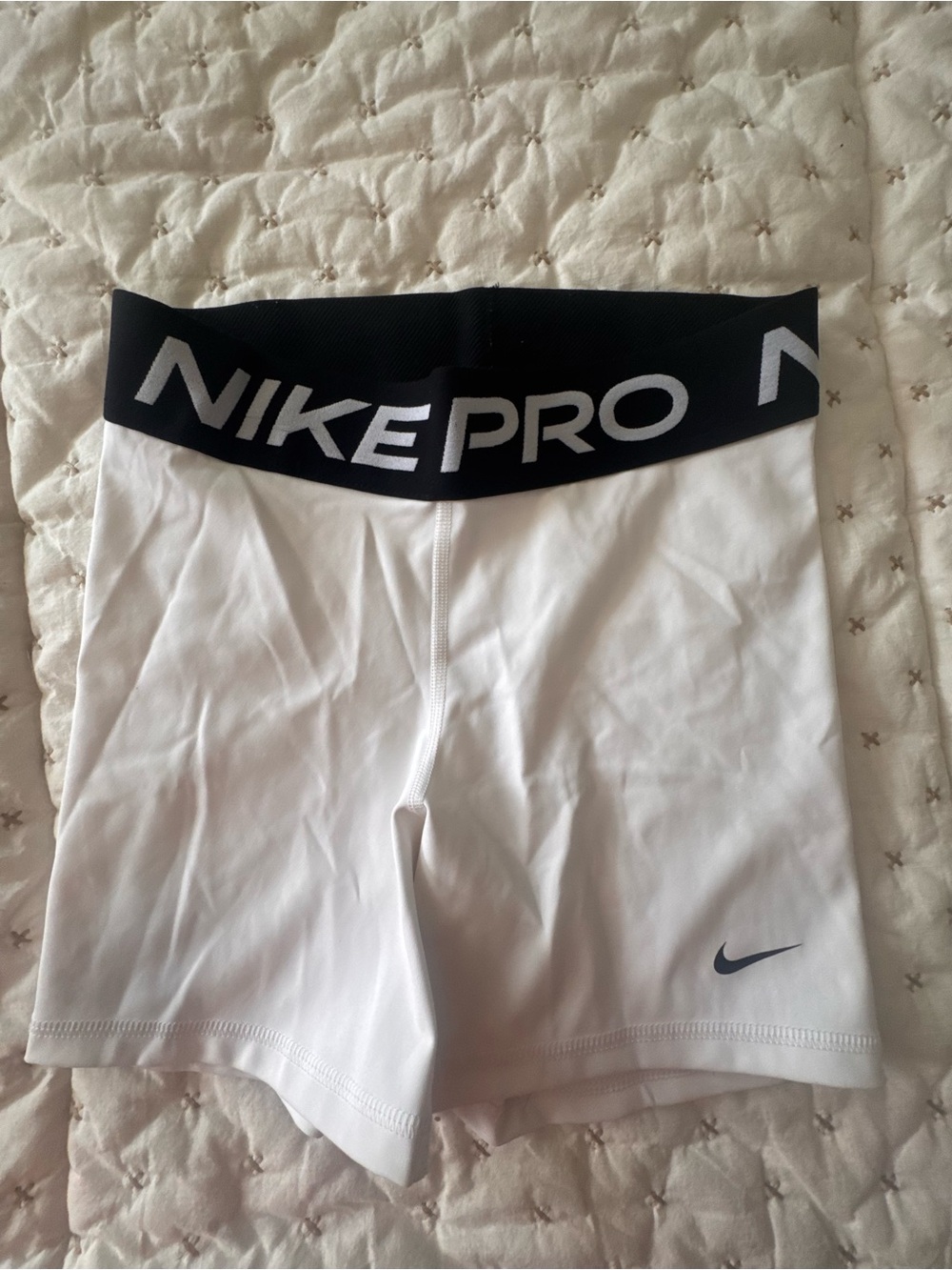 Nike Pro girls  White Compression Shorts